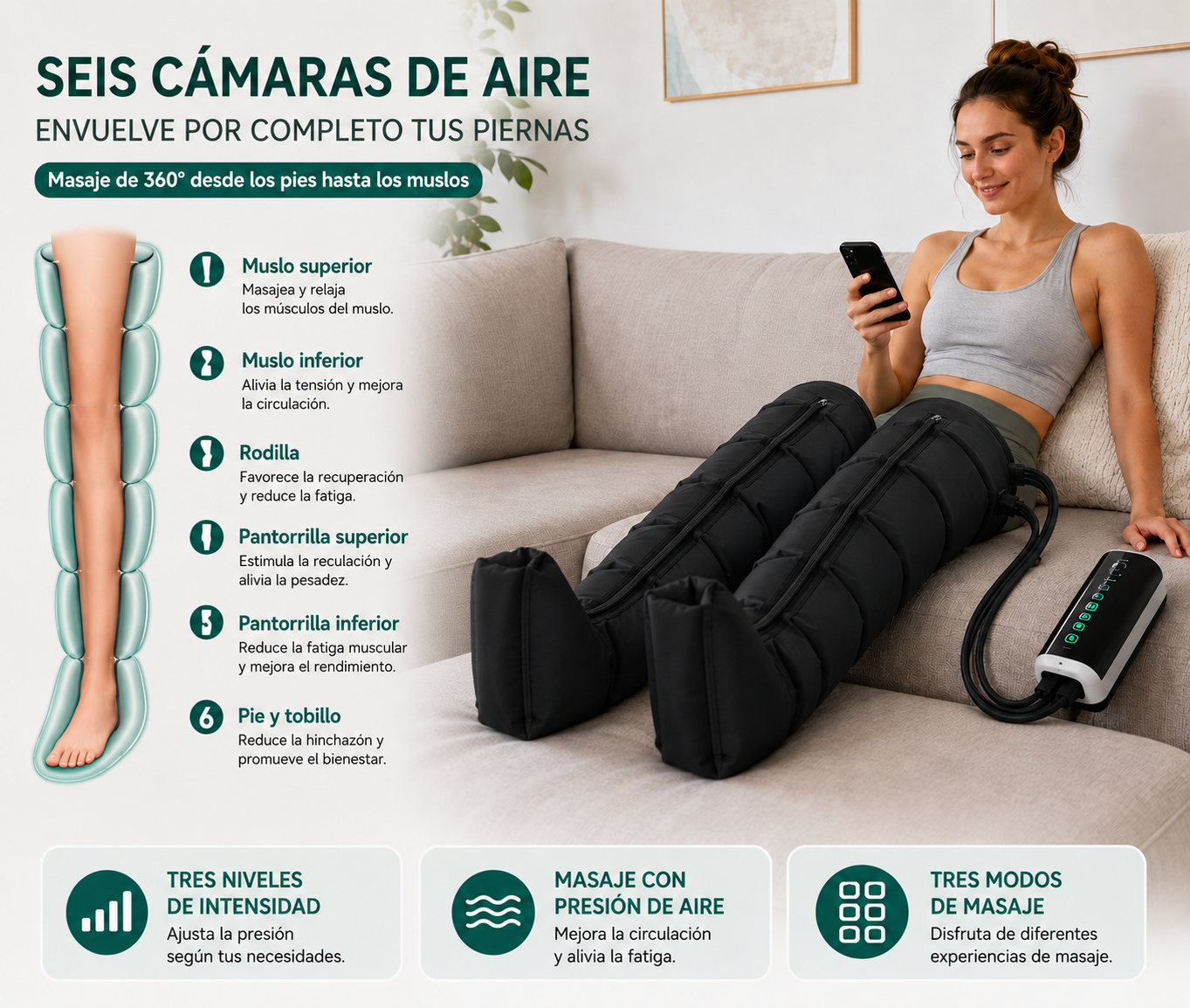 Sistema de descompresión para piernas